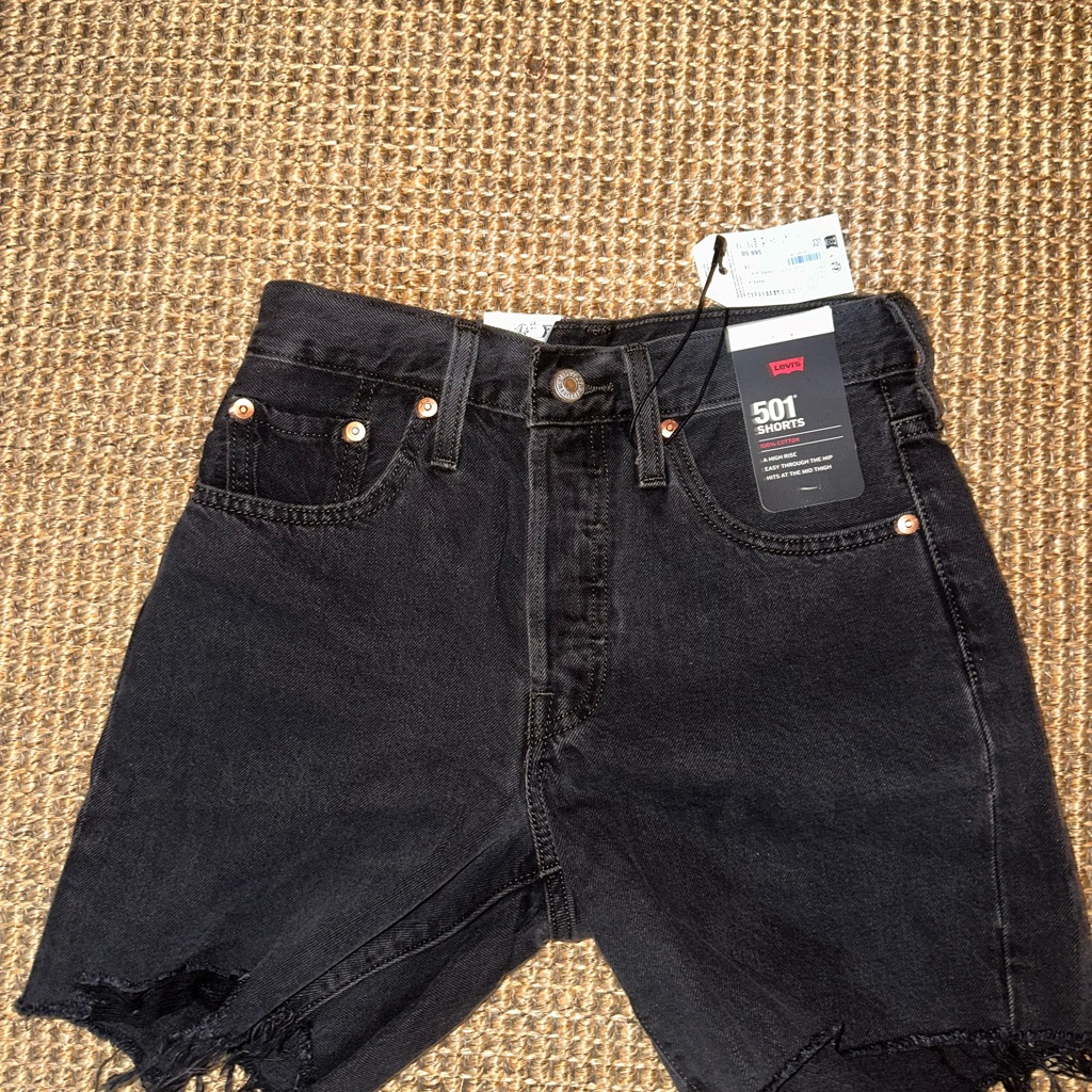 Brand Nwt Size 24 Levis Lunar Black Denim Shorts